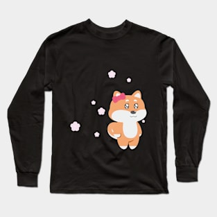 Tori with cherry blossoms Long Sleeve T-Shirt